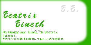 beatrix bineth business card